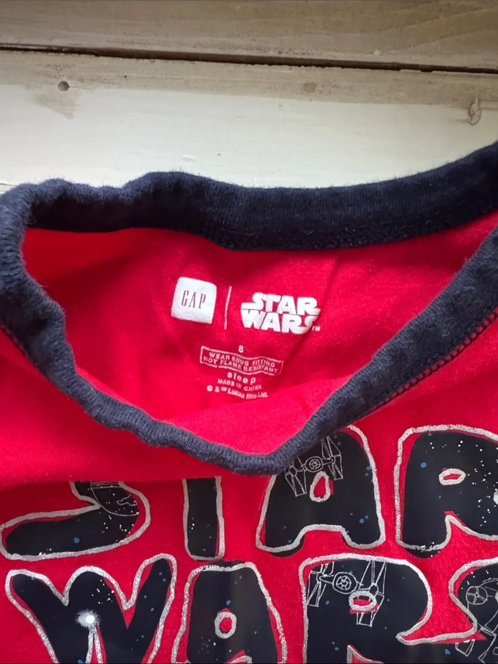 GAP Red and Navy Star Wars Two-Piece Pajama Set